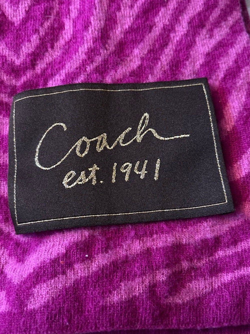 Coach Pink Zebra Print Scarf - Picture 2 of 4